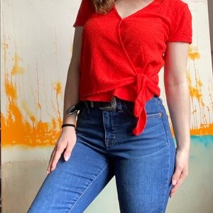Madewell Red Tie T-Shirt